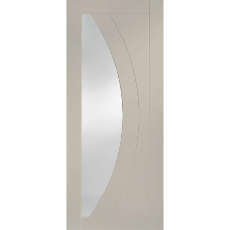 Internal White Primed Salerno with Clear Glass - White Primed, 2040 x 726 x 40 mm