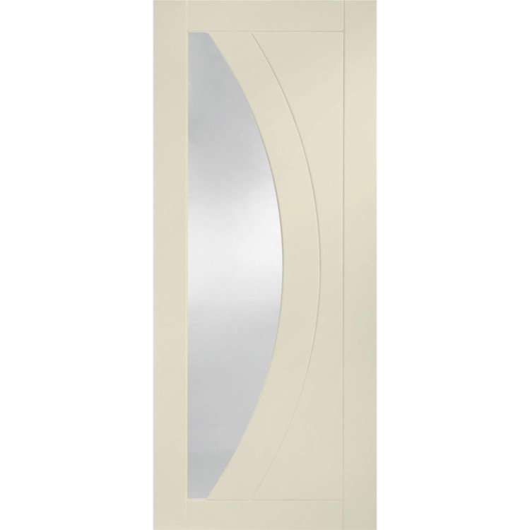 Internal White Primed Salerno with Clear Glass - White Primed, 2040 x 726 x 40 mm