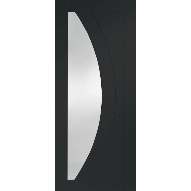 Internal White Primed Salerno Fire Door with Clear Glass - 2040 x 826 x 44 mm, White Primed