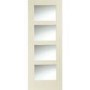 Shaker 4 Light Internal White Primed Fire Door with Clear Glass - 1981 x 762 x 44 mm, White Primed