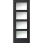 Shaker 4 Light Internal White Primed Door with Clear Glass - White Primed, 2032 x 813 x 35 mm