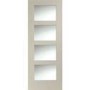 Shaker 4 Light Internal White Primed Door with Clear Glass - White Primed, 2032 x 813 x 35 mm
