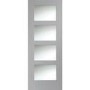 Shaker 4 Light Internal White Primed Door with Clear Glass - White Primed, 2040 x 726 x 40 mm