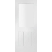 Internal White Primed Half-Glazed Cottage Door with Clear Glass - 1981 x 686 x 35mm - Suffolk - XL Joinery