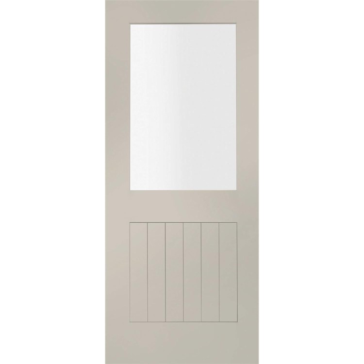 Internal White Primed Suffolk with Clear Glass - White Primed, 1981 x 762 x 35 mm