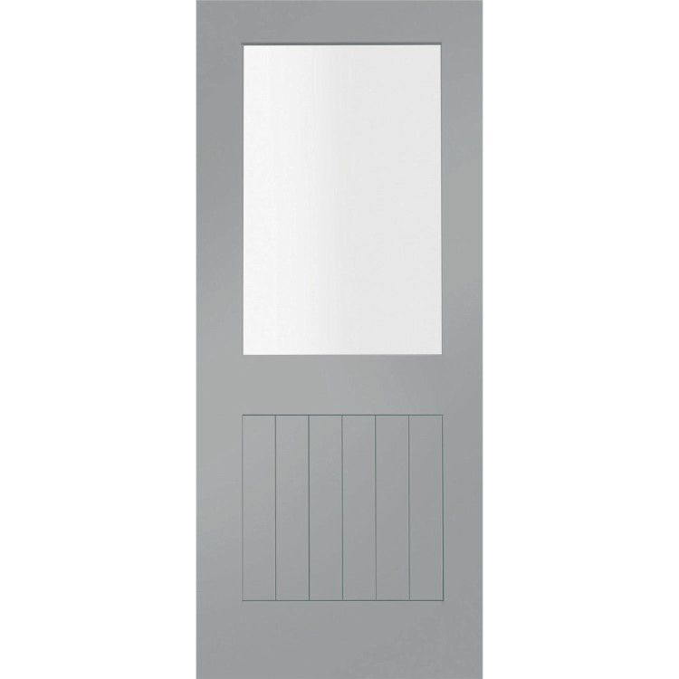 Internal White Primed Suffolk with Clear Glass - White Primed, 1981 x 762 x 35 mm
