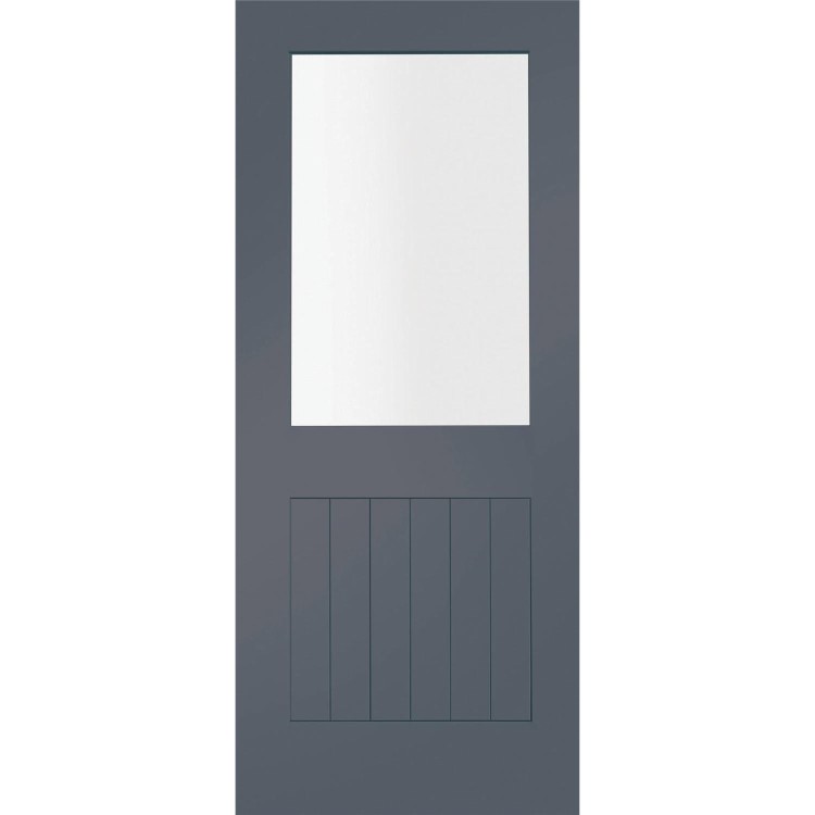 Internal White Primed Half-Glazed Cottage Door with Clear Glass - 1981 x 838 x 35mm - Suffolk - XL Joinery