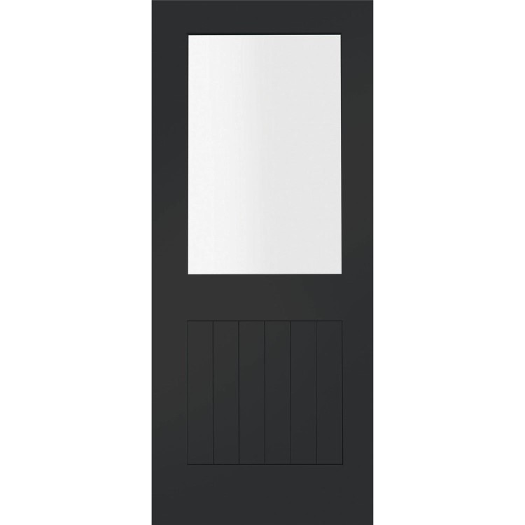 Internal White Primed Half-Glazed Cottage Door with Clear Glass - 1981 x 838 x 35mm - Suffolk - XL Joinery