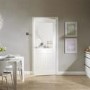 Internal White Primed Suffolk with Clear Glass - White Primed, 2040 x 626 x 40 mm
