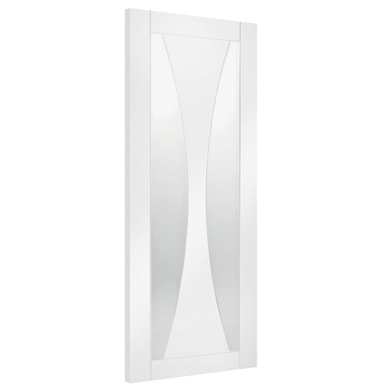 Internal White Primed Verona with Clear Glass - White Primed, 2040 x 726 x 40 mm