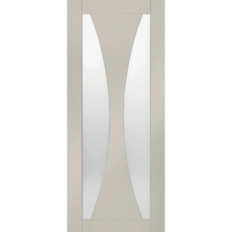 Internal White Primed Verona with Clear Glass - White Primed, 2040 x 926 x 40 mm