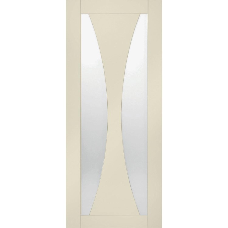 Internal White Primed Verona with Clear Glass - White Primed, 2040 x 926 x 40 mm