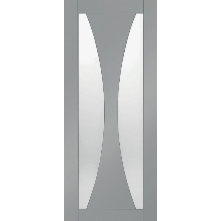 Internal White Primed Verona with Clear Glass - White Primed, 2040 x 926 x 40 mm