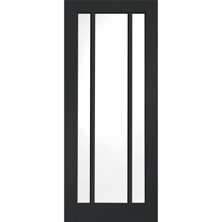 Internal White Primed Worcester Door with Clear Glass - White Primed, 1981 x 610 x 35 mm