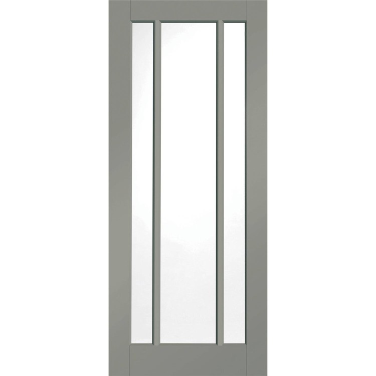 Internal White Primed Worcester Door with Clear Glass - White Primed, 1981 x 686 x 35 mm