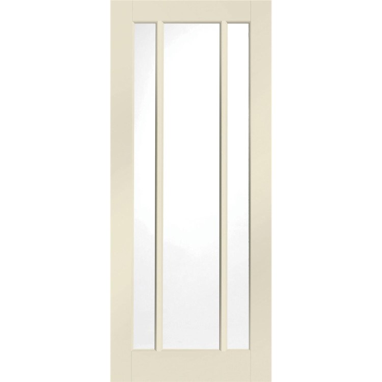 Internal White Primed Worcester Door with Clear Glass - White Primed, 1981 x 686 x 35 mm