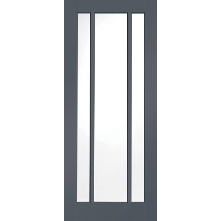 Internal White Primed Worcester Door with Clear Glass - White Primed, 1981 x 686 x 35 mm