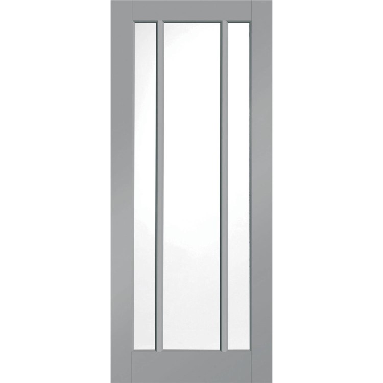 Internal White Primed Worcester Door with Clear Glass - White Primed, 1981 x 686 x 35 mm