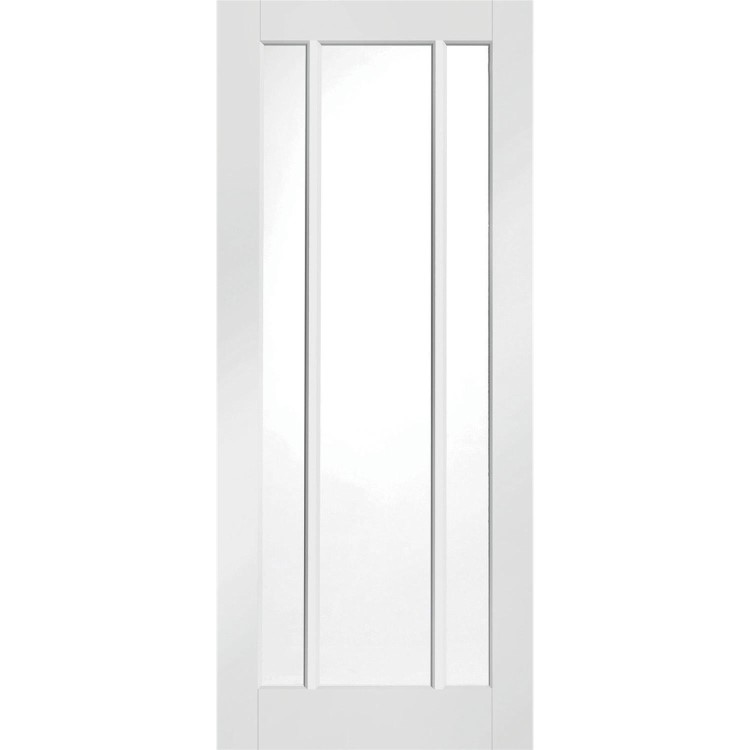 Internal White Primed Worcester Door with Clear Glass - White Primed, 2040 x 726 x 40 mm