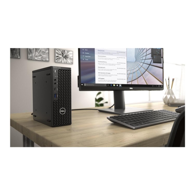 GRADE A1 - Dell Precision 3240 Compact USFF Core i7-10700 16GB 512GB SSD Quadro P1000 Windows 10 Pro Workstation PC