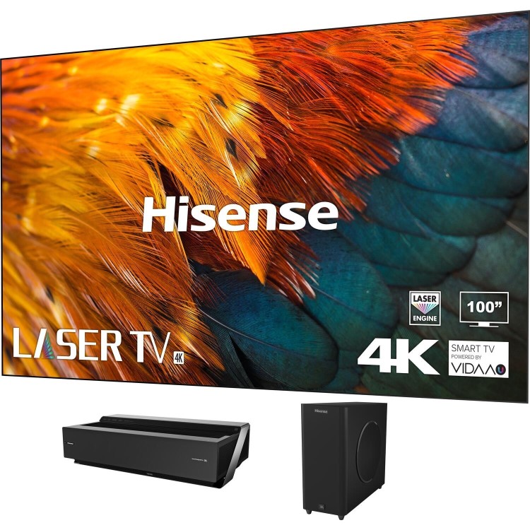 Hisense H100LDA 100" 4K Ultra HD Smart Laser TV with Wireless Subwoofer