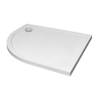 GRADE A1 - 1200 x 900 Offset Quadrant Stone Resin Shower Tray - Capped Acrylic Left Hand