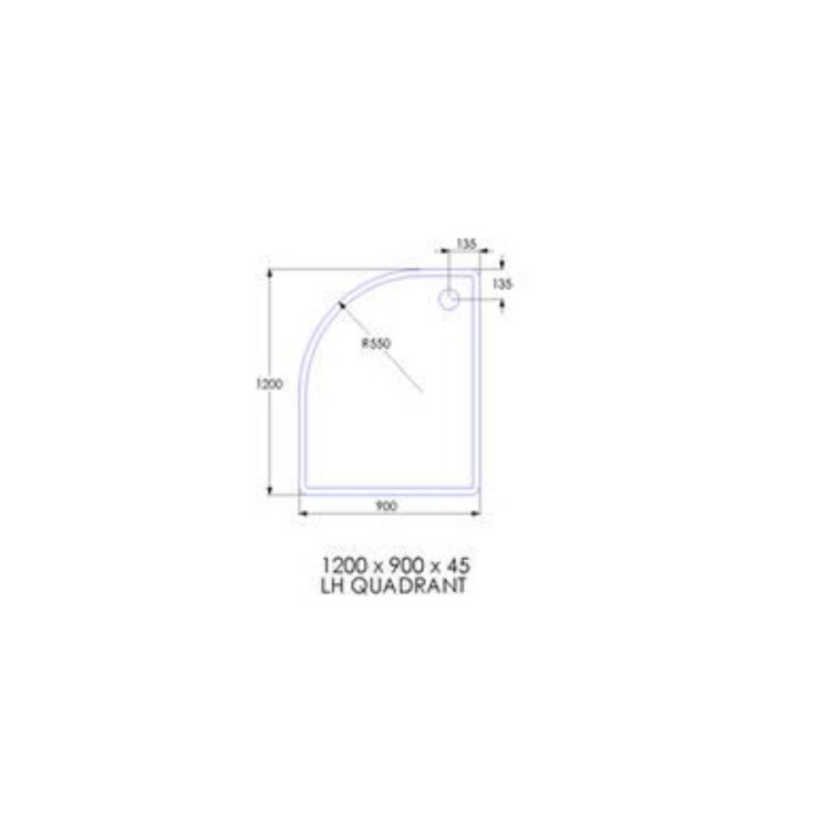 GRADE A1 - 1200 x 900 Offset Quadrant Stone Resin Shower Tray - Capped Acrylic Left Hand