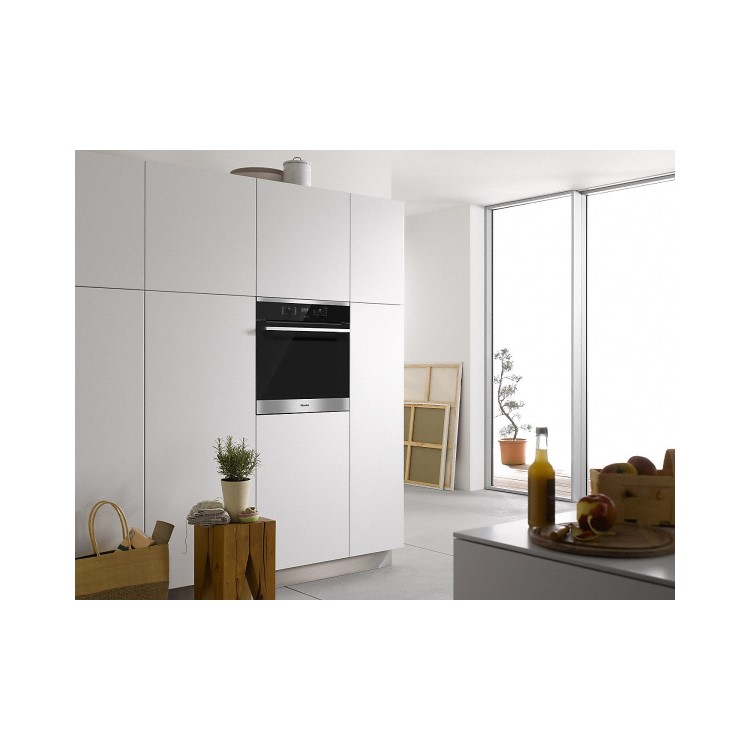 Miele CountourLine H2561B A+ Rated Built In 7 Function Electric Single Oven - Clean Steel