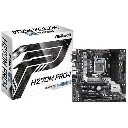 ASRock Intel H270 Pro4 DDR4 LGA 1151 Micro ATX Motherboard
