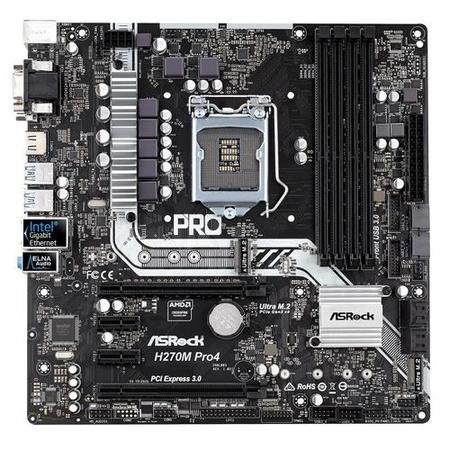 ASRock Intel H270 Pro4 DDR4 LGA 1151 Micro ATX Motherboard