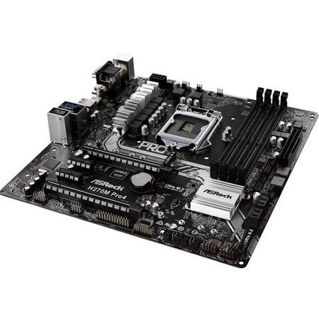 ASRock Intel H270 Pro4 DDR4 LGA 1151 Micro ATX Motherboard