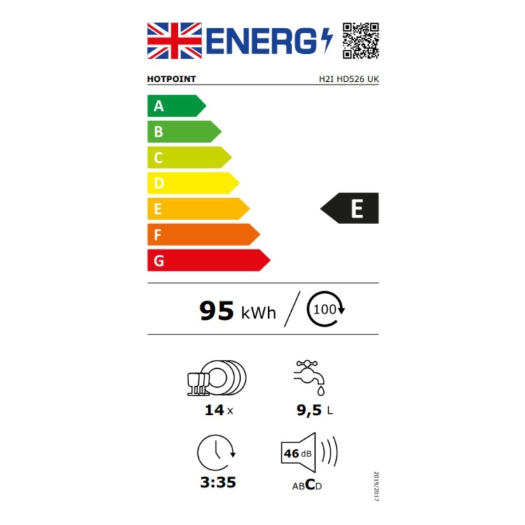 Refurbished Hotpoint H2IHD526UK 14 Place Fully Integrated Dishwasher