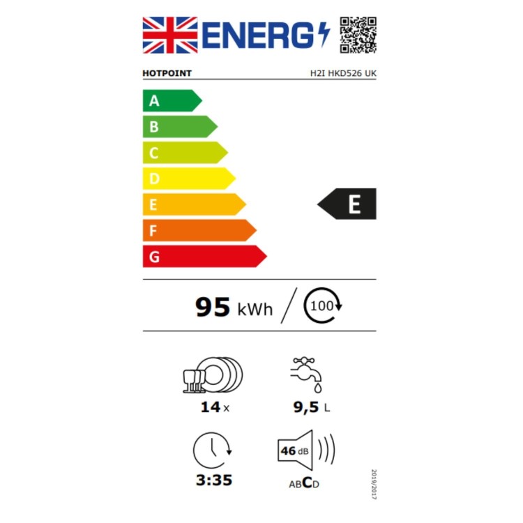 Hotpoint Integrated Dishwasher - Rapid Wash Black control panel