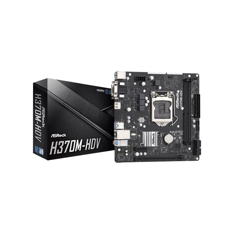 ASROCK Intel H370M-HDV H370 Micro ATX Motherboard