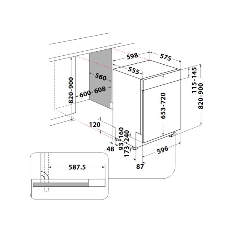 Refurbished Hotpoint H3BL626BUK 14 Place Semi Integrated Dishwasher