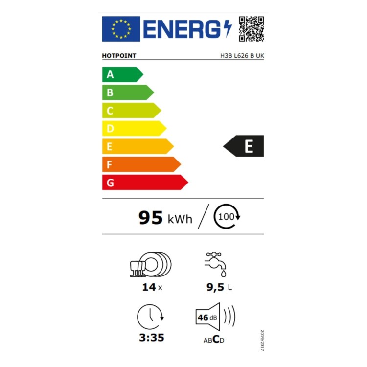 Refurbished Hotpoint H3BL626BUK 14 Place Semi Integrated Dishwasher