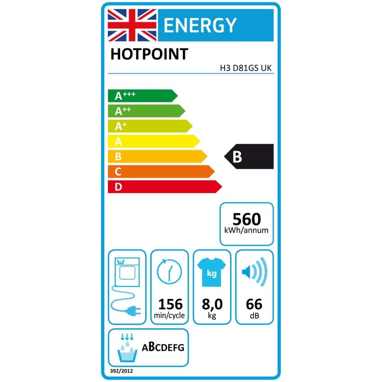 Hotpoint 8kg Condenser Tumble Dryer - Graphite
