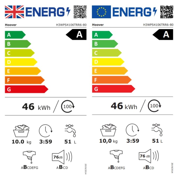 Hoover H-Wash 350 10kg 1400rpm Washing Machine - Graphite