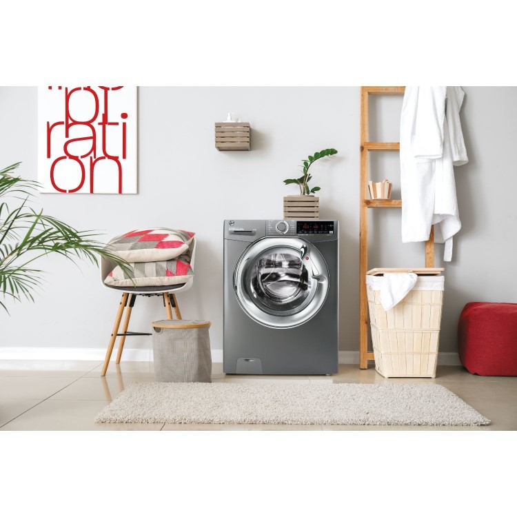 Refurbished Hoover H-Wash 300 H3WS69TAMCGE/-80 Freestanding 9KG 1600 Spin Washing Machine Graphite 