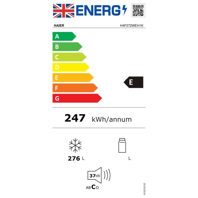 Refurbished Haier Series 3 H4F272WEH1K Freestanding 272 Litre Frost Free Freezer White