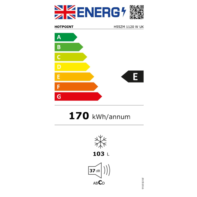 Refurbished Hotpoint H55ZM1120W Freestanding 103 Litre Under Counter Freezer White