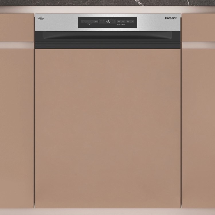 Hotpoint Maxi Space Integrated Dishwasher - C-Rated Silver control panel