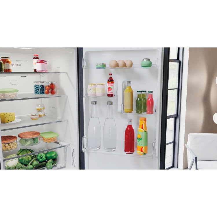 Refurbished Hotpoint H5X82OSK Freestanding 335 Litre 60/40 Frost Free Fridge Freezer Silver Black