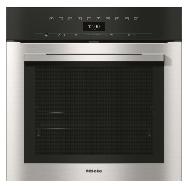 Miele H7364BP ContourLine Single Oven with Pyrolytic Cleaning & Temperature Probe - Clean Steel