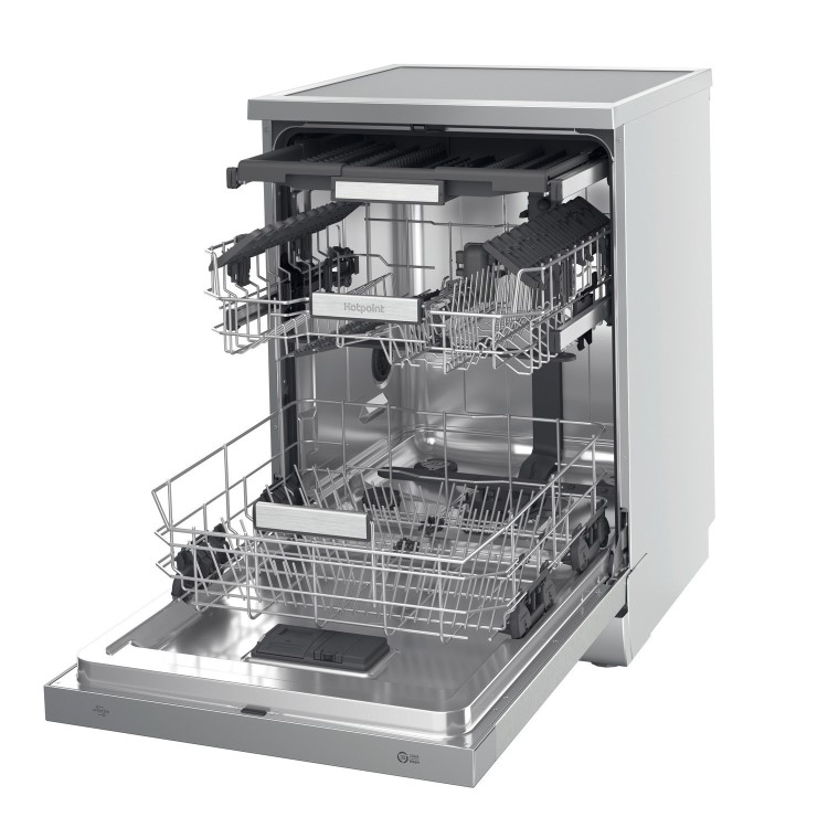 Refurbished Hotpoint H7FHS51XUK 15 Place Freestanding Dishwasher Stainless Steel