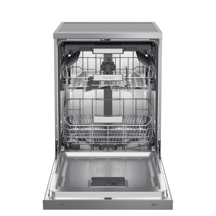 Refurbished Hotpoint H7FHS51XUK 15 Place Freestanding Dishwasher Stainless Steel
