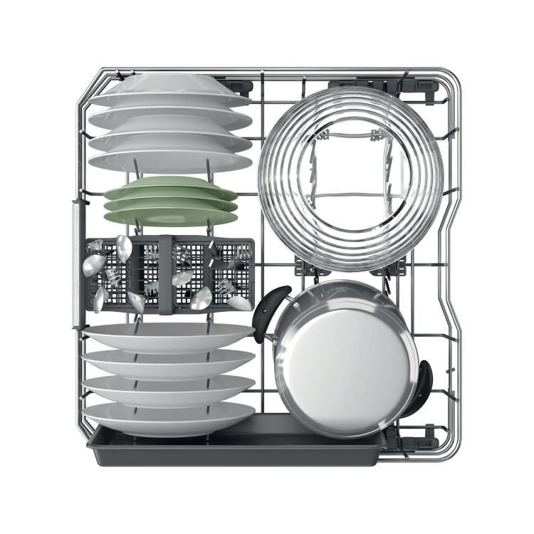 Refurbished Hotpoint Hydroforce Integrated Dishwasher - B-Rated Black control panel