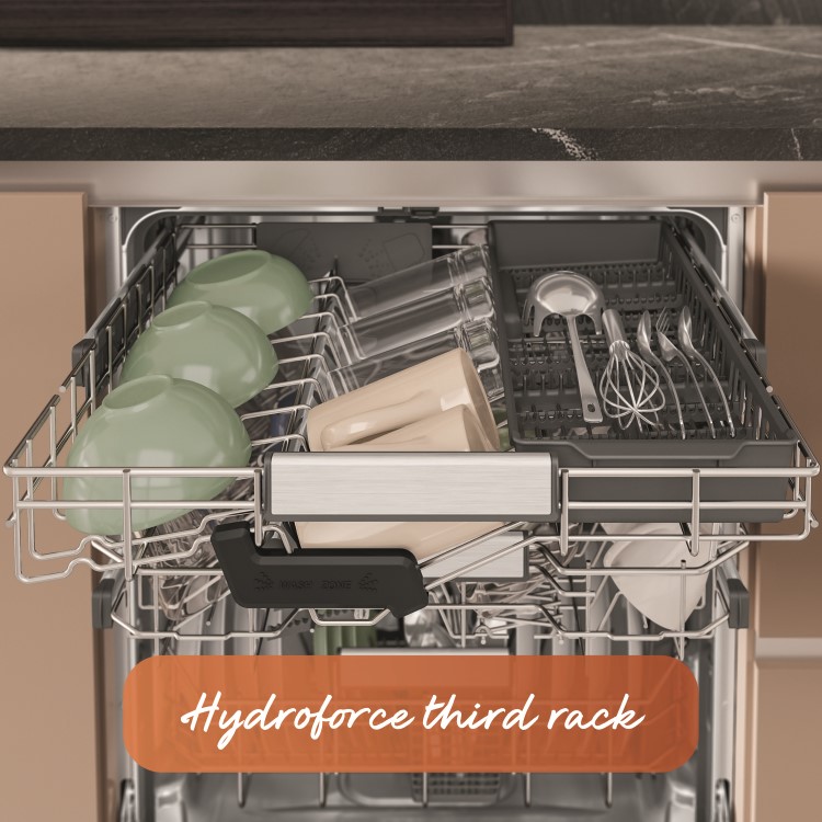 Refurbished Hotpoint Hydroforce Integrated Dishwasher - B-Rated Black control panel