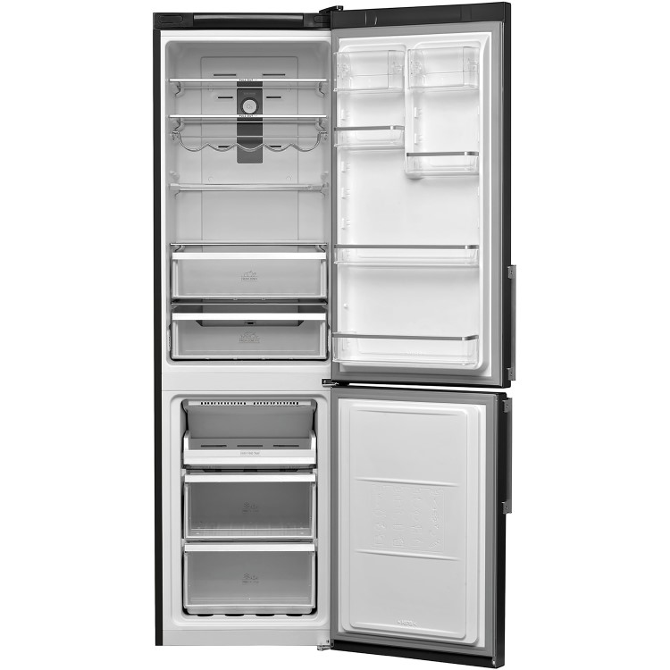 Refurbished Hotpoint H9T921TKSH2 Freestanding 368 Litre 60/40 Fridge Freezer Black Stainless Steel