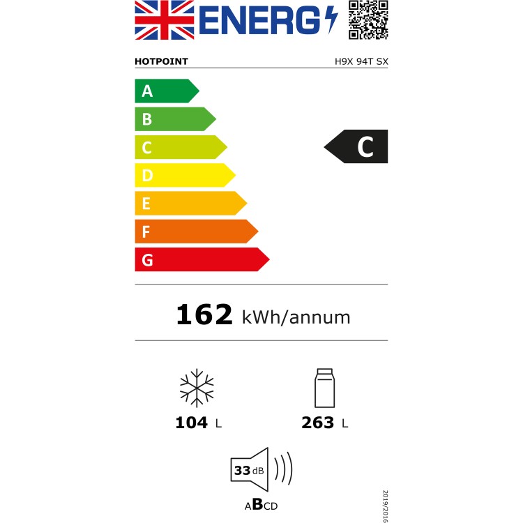 Hotpoint 367 Litre 70/30 Freestanding Fridge Freezer - Saturn Steel